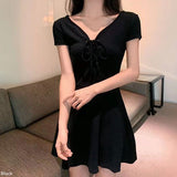 【メール便】フロントレースアップワンピース