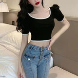 【メール便】配色パワショルトップス