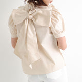 バックリボンフリルブラウス