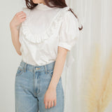 バックリボンフリルブラウス