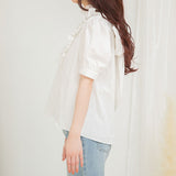 バックリボンフリルブラウス