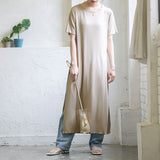 配色メロウスリットワンピース