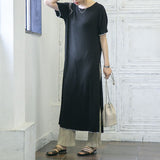 配色メロウスリットワンピース