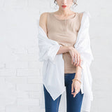 【メール便】ヘンリーネックリブタンクトップ