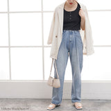 【メール便】ヘンリーネックリブタンクトップ