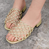 マクラメスクエアトゥサンダル