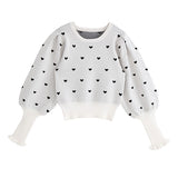 ハートボリューム袖ニットトップス