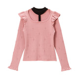 十字架リブチョーカーニットトップス