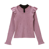 十字架リブチョーカーニットトップス