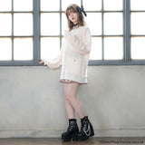 ツイード柄チュニックニットカーディガン