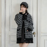 ツイード柄チュニックニットカーディガン