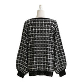 ツイード柄チュニックニットカーディガン