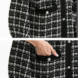 ツイード柄チュニックニットカーディガン