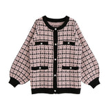 ツイード柄チュニックニットカーディガン