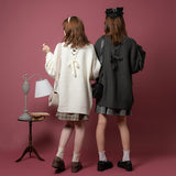 バックレースアップチュニックカーディガン【ニット】