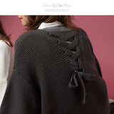 バックレースアップチュニックカーディガン【ニット】