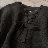 バックレースアップチュニックカーディガン【ニット】