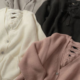 バックレースアップチュニックカーディガン【ニット】