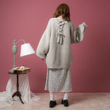 バックレースアップチュニックカーディガン【ニット】