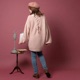 バックレースアップチュニックカーディガン【ニット】