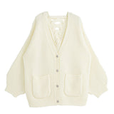 バックレースアップチュニックカーディガン【ニット】