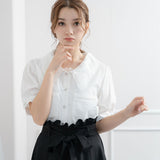 【メール便】刺繍襟胸ポケットブラウス