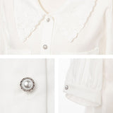 【メール便】刺繍襟胸ポケットブラウス