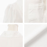 【メール便】刺繍襟胸ポケットブラウス