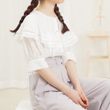 【メール便】レースビッグ衿ブラウス