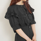 【メール便】レースビッグ衿ブラウス