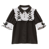 【メール便】レースアップフリルリボンブラウス