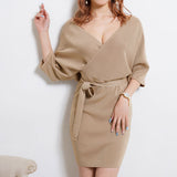 カシュクールドルマンニットワンピース