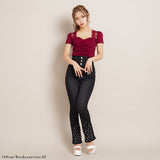 【メール便】レース切り替えカットソートップス