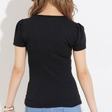 【メール便】レース切り替えカットソートップス