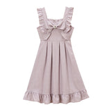 ビッグリボンフリルビジューボタンジャンスカ