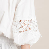 【大きいサイズ】フラワーレースオフショルブラウス