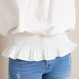 【大きいサイズ】フラワーレースオフショルブラウス