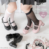 丸いヒールのロリータパンプス