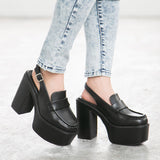 厚底スリングバックローファーサンダル