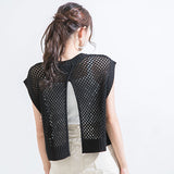 バックスリットメッシュトップス【ニット】