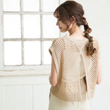 バックスリットメッシュトップス【ニット】