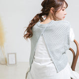 バックスリットメッシュトップス【ニット】