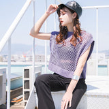 バックスリットメッシュトップス【ニット】