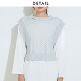 バックスリットメッシュトップス【ニット】