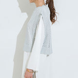 バックスリットメッシュトップス【ニット】