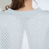 バックスリットメッシュトップス【ニット】