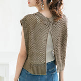 バックスリットメッシュトップス【ニット】