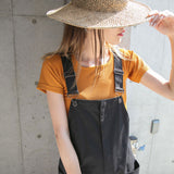 スクエアネックリブTシャツ