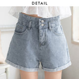 ロールアップデニムショートパンツ