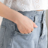 ロールアップデニムショートパンツ